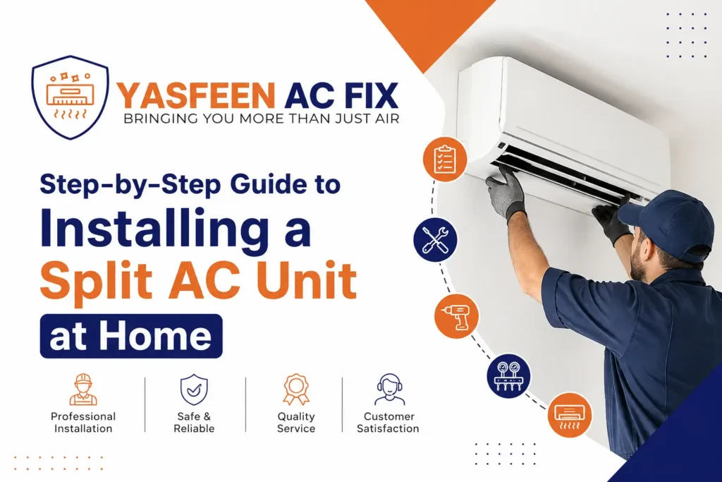 Installing a Split AC Unit at Home - Yaseen Ac Fix